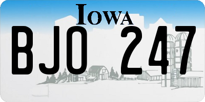 IA license plate BJO247