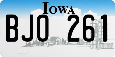 IA license plate BJO261