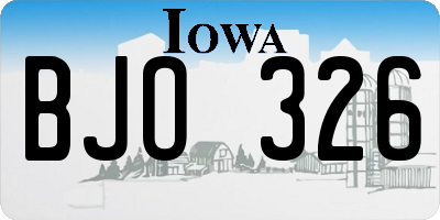 IA license plate BJO326