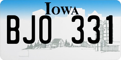 IA license plate BJO331