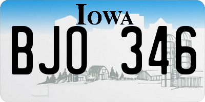 IA license plate BJO346