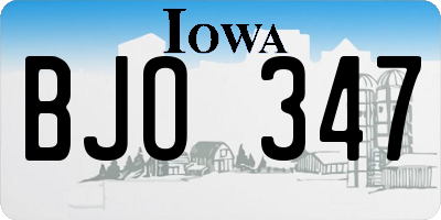 IA license plate BJO347