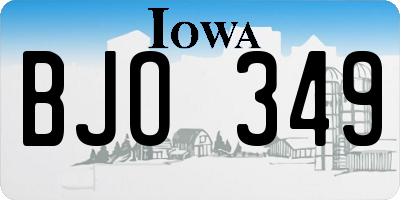 IA license plate BJO349