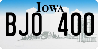 IA license plate BJO400