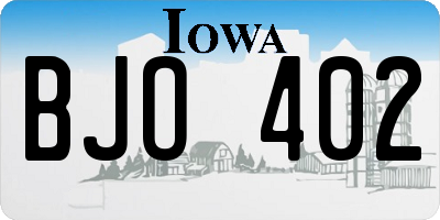 IA license plate BJO402