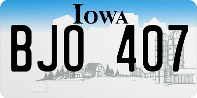 IA license plate BJO407