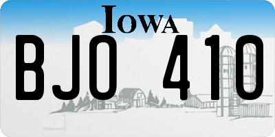 IA license plate BJO410