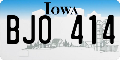IA license plate BJO414