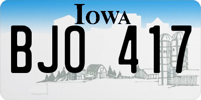 IA license plate BJO417