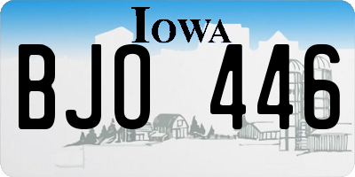 IA license plate BJO446