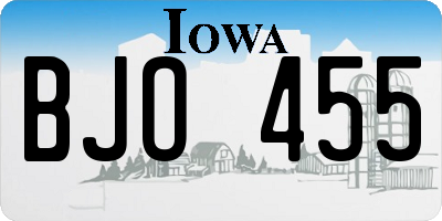 IA license plate BJO455