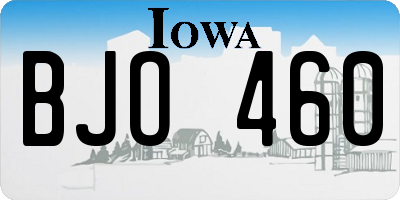 IA license plate BJO460