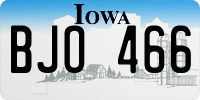 IA license plate BJO466