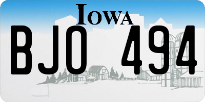 IA license plate BJO494