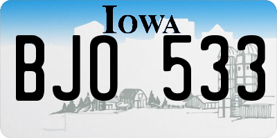 IA license plate BJO533