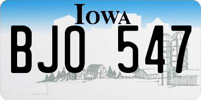 IA license plate BJO547