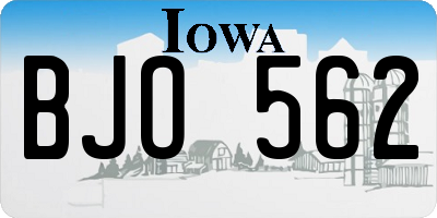 IA license plate BJO562