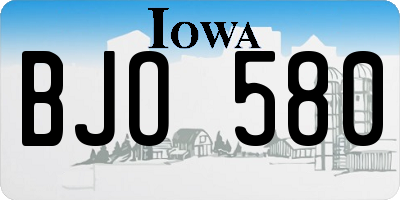 IA license plate BJO580