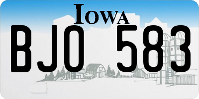 IA license plate BJO583