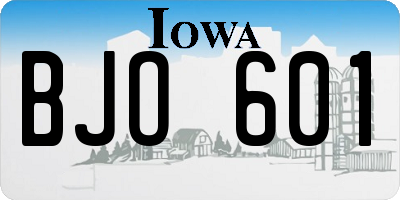 IA license plate BJO601