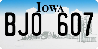 IA license plate BJO607