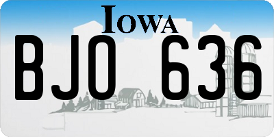 IA license plate BJO636