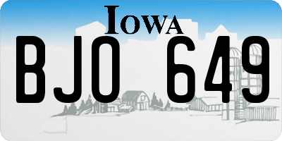 IA license plate BJO649
