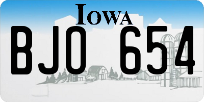 IA license plate BJO654