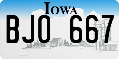 IA license plate BJO667