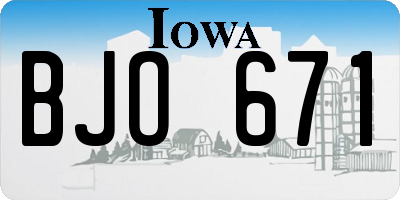 IA license plate BJO671