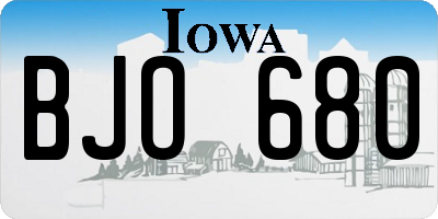 IA license plate BJO680