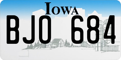 IA license plate BJO684