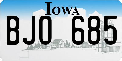 IA license plate BJO685