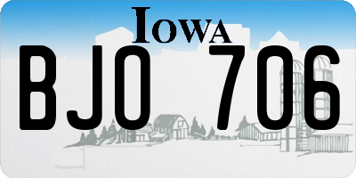 IA license plate BJO706