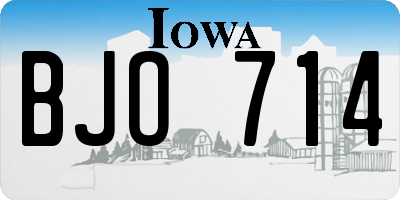 IA license plate BJO714