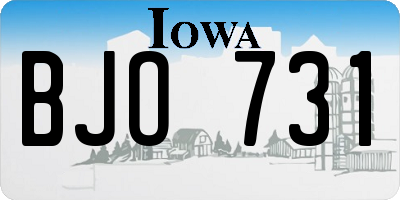 IA license plate BJO731
