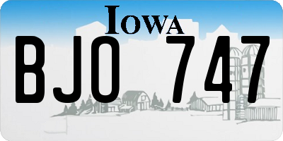 IA license plate BJO747
