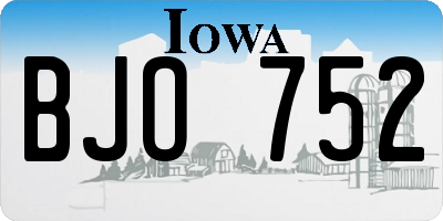 IA license plate BJO752