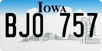 IA license plate BJO757