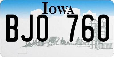 IA license plate BJO760
