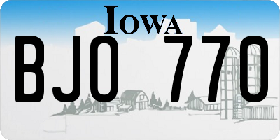 IA license plate BJO770