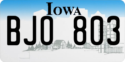 IA license plate BJO803