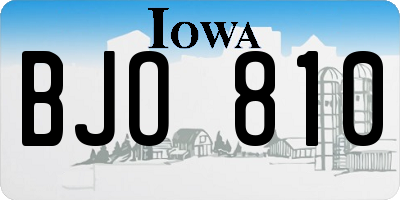 IA license plate BJO810