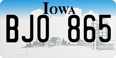 IA license plate BJO865