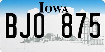 IA license plate BJO875