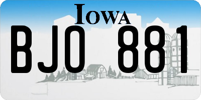 IA license plate BJO881