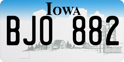 IA license plate BJO882
