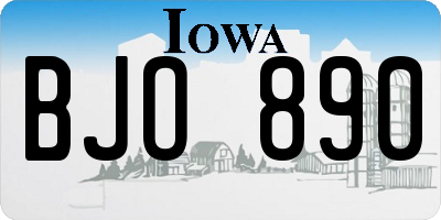 IA license plate BJO890
