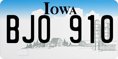 IA license plate BJO910