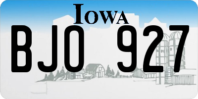 IA license plate BJO927